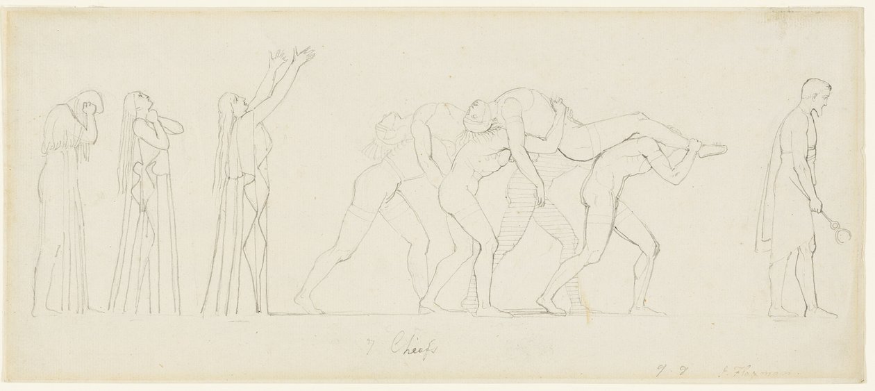 Zeven leiders tegen Thebe door John Flaxman
