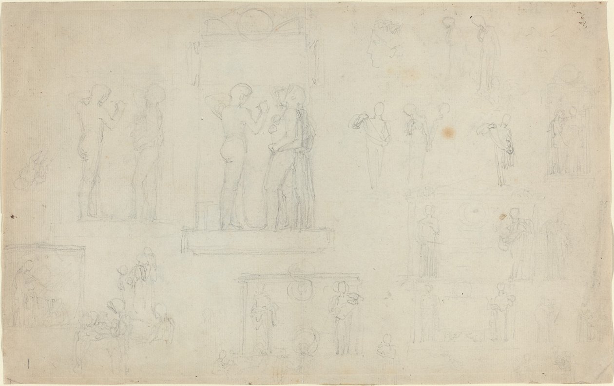 Blad met Schetsen door John Flaxman
