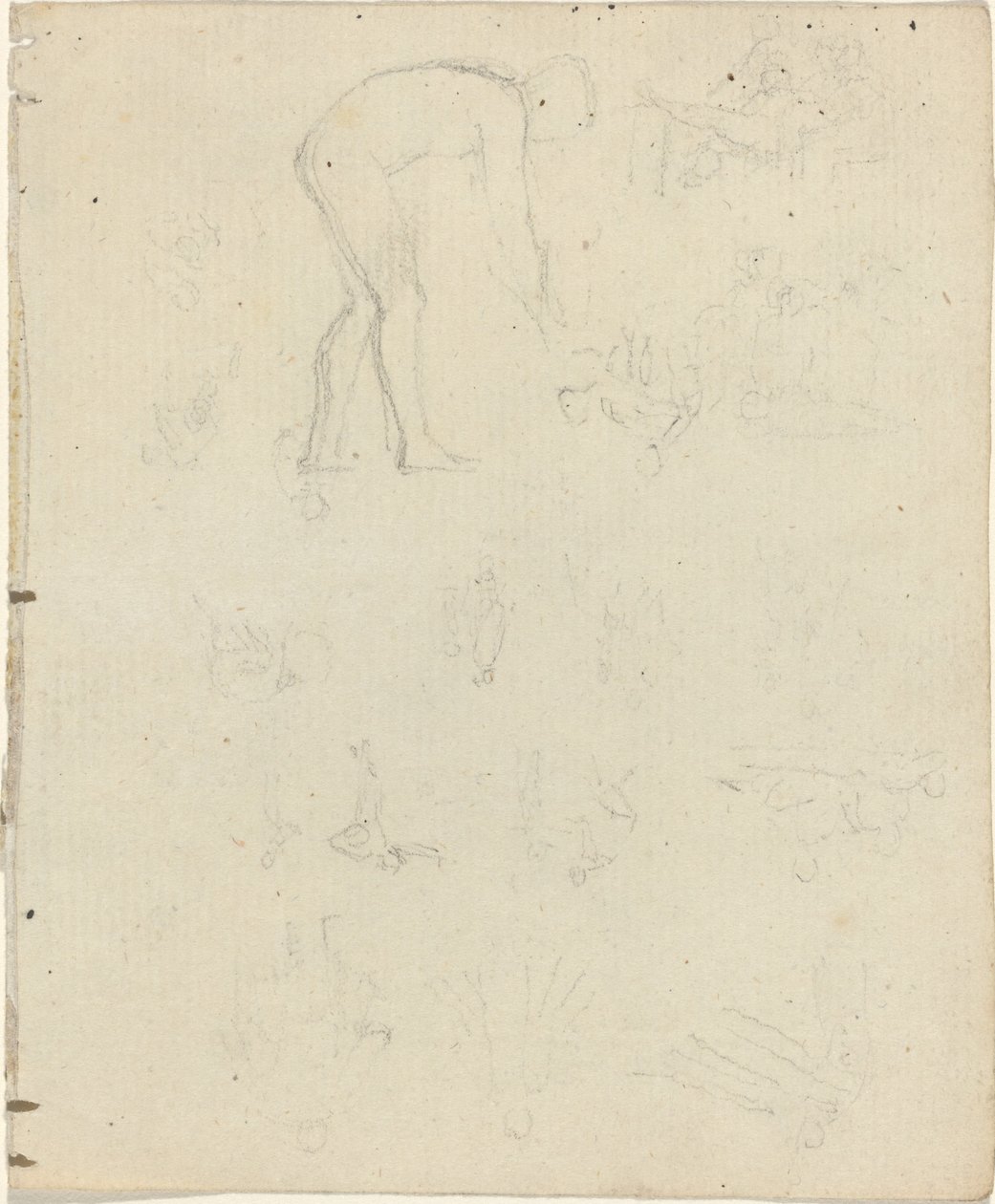 Blad met studies (recto en verso) door John Flaxman