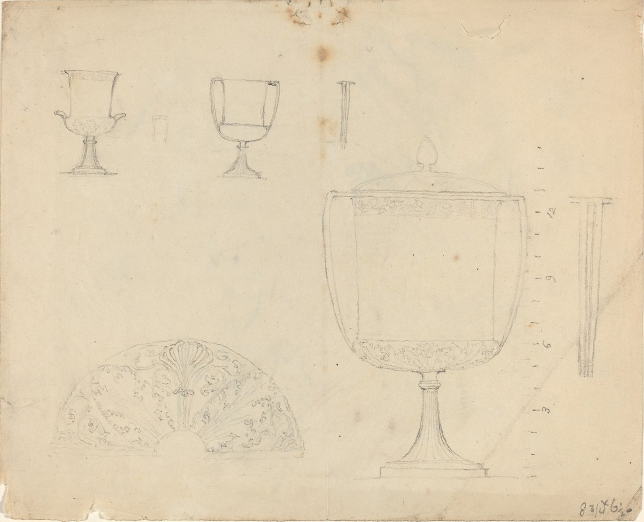 Blad met studies door John Flaxman