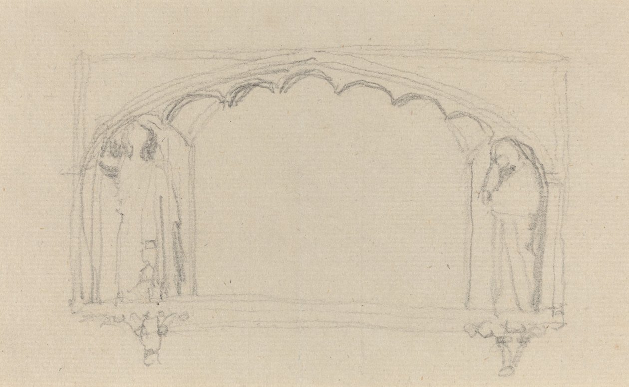 Schets voor een Gotisch Monument (het Simcoe Monument?) door John Flaxman