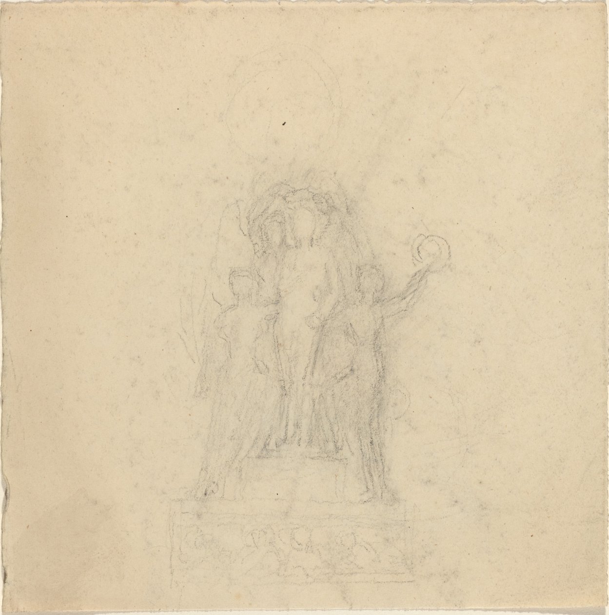 Studies voor een monument met de kroning van een figuur [recto en verso] door John Flaxman