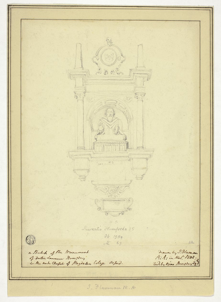 Het monument van dokter Lawrence Humphrey door John Flaxman