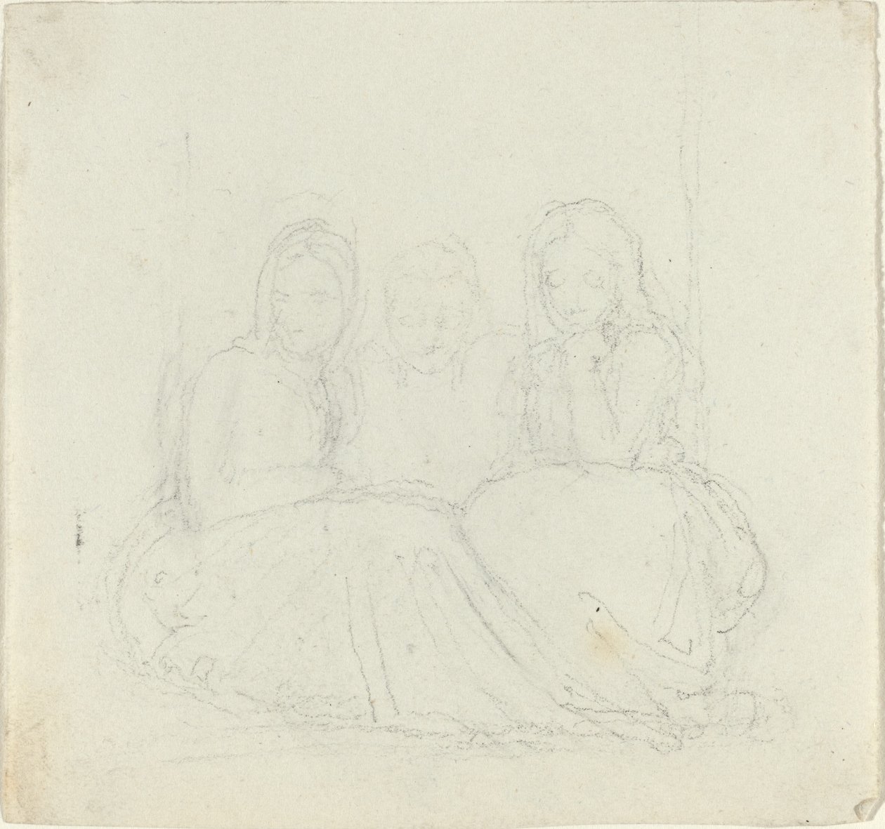 Drie zittende vrouwelijke figuren door John Flaxman
