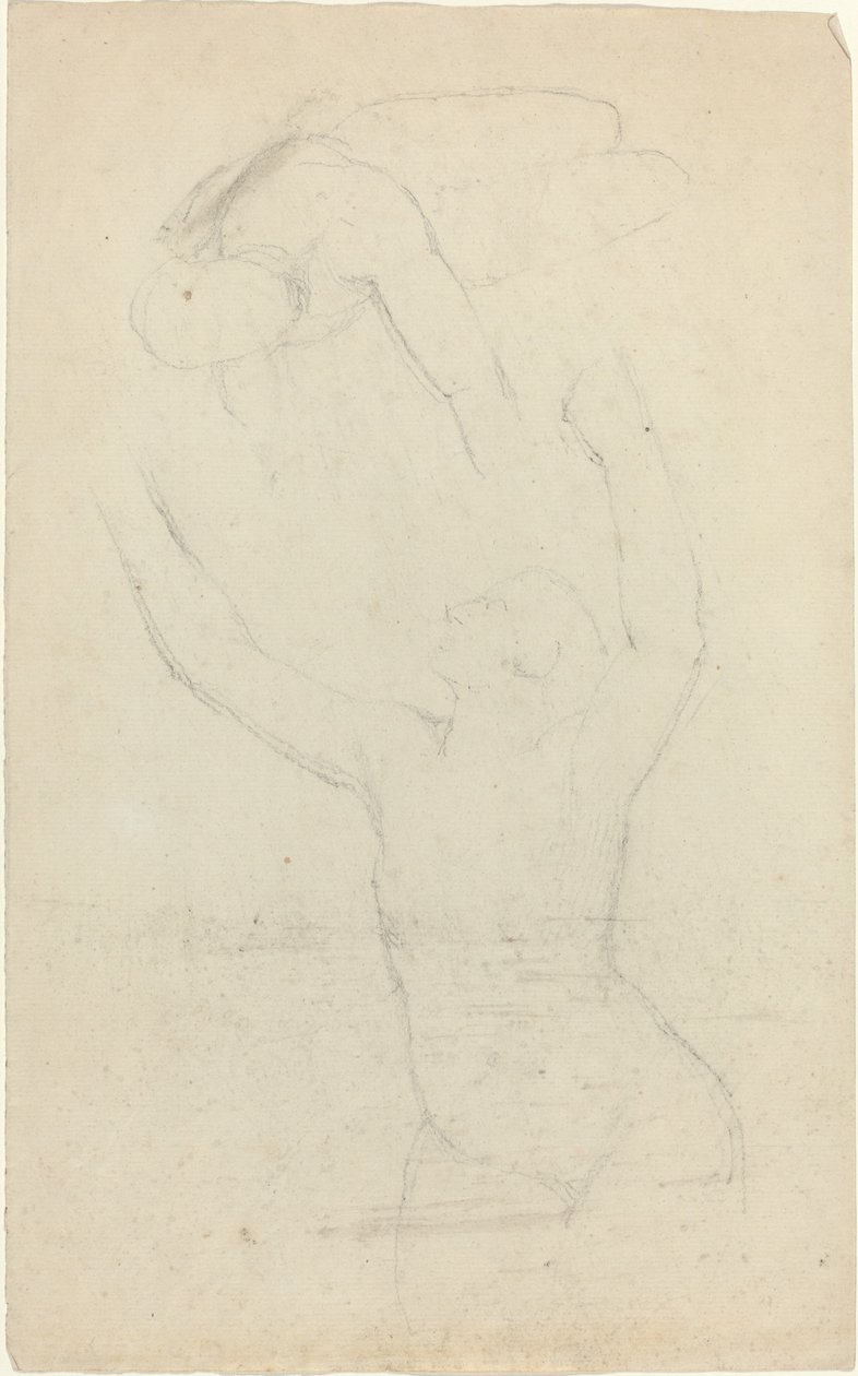 Twee Zwevende Figuren die naar Elkaar Reiken door John Flaxman