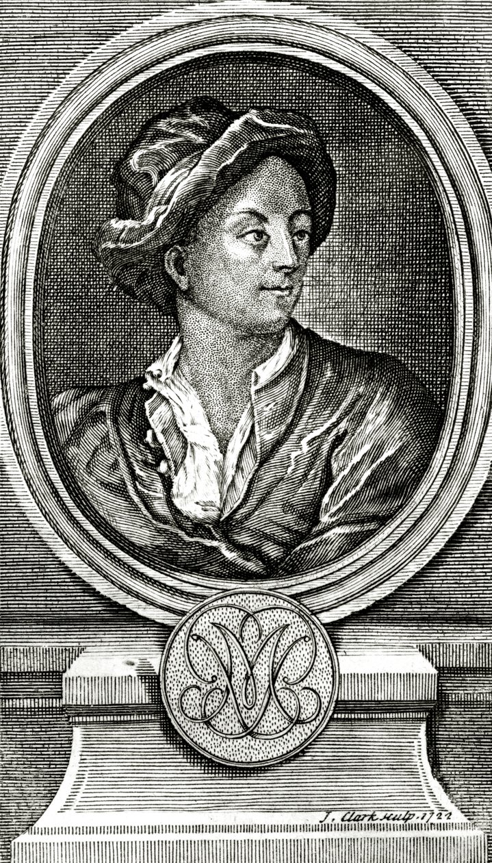 Matthew Prior, gegraveerd door J. Clark, 1722 door John Francis Rigaud