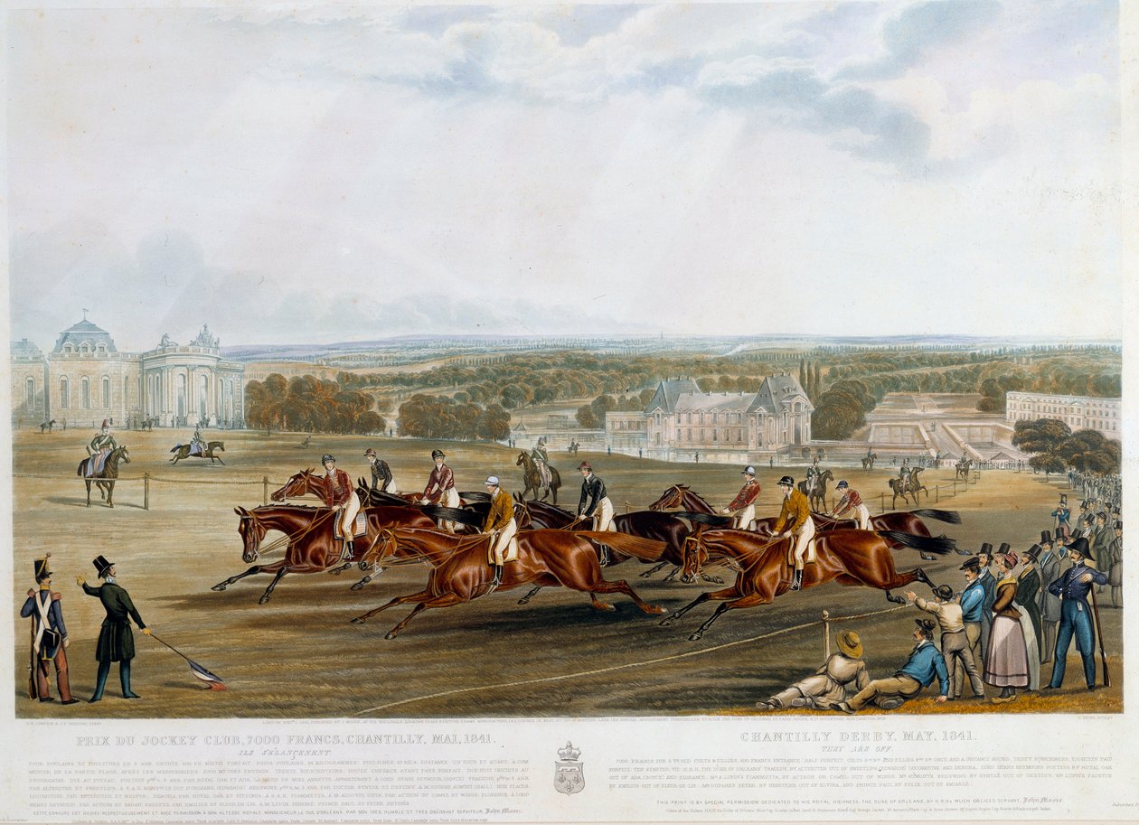 Prix du jockey club in Chantilly in 1841 door John Frederick Herring Senior