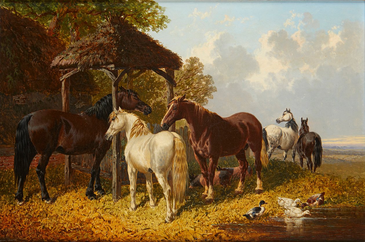 Een drukke boerderij door John Frederick Jr. Herring