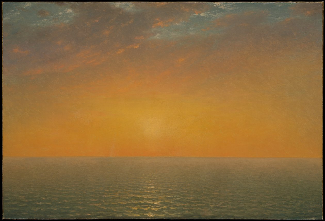 Zonsondergang op zee door John Frederick Kensett