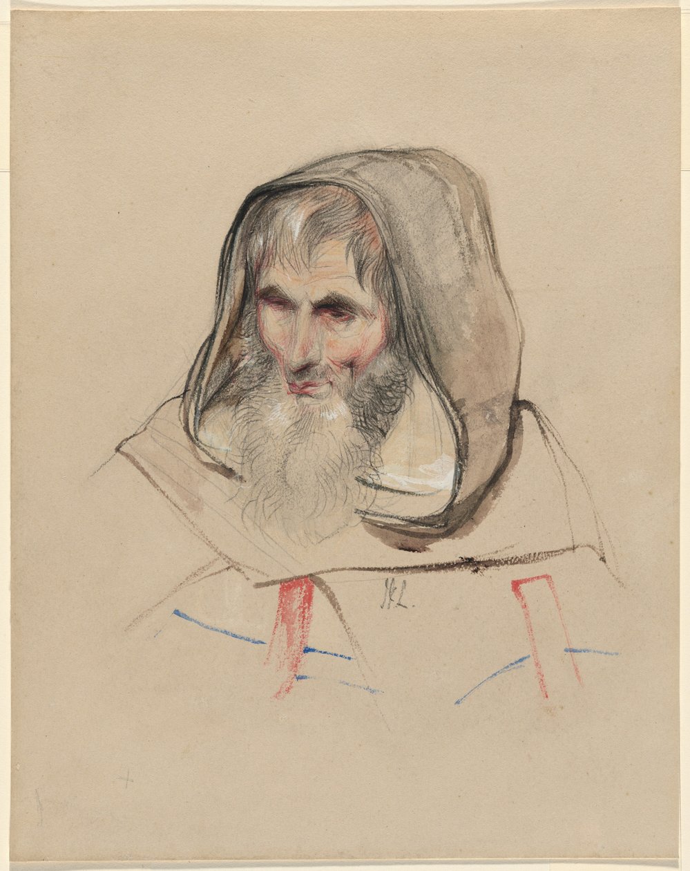 Hoofd van een Spaanse monnik door John Frederick Lewis