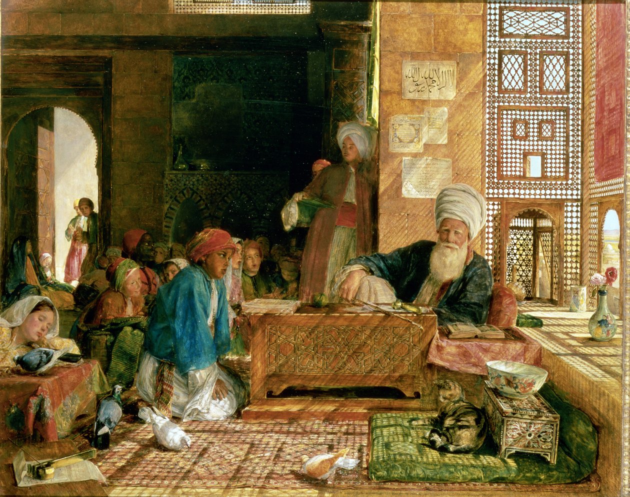 Interieur van een school, Caïro door John Frederick Lewis
