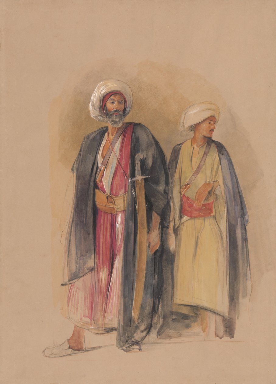 Sjeik Hoessein van Gebel Tor en zijn zoon door John Frederick Lewis