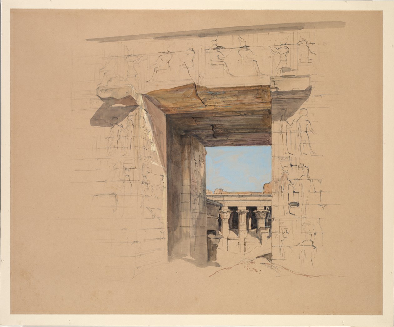 De tempel van Edfu: De deur van de pyloon door John Frederick Lewis
