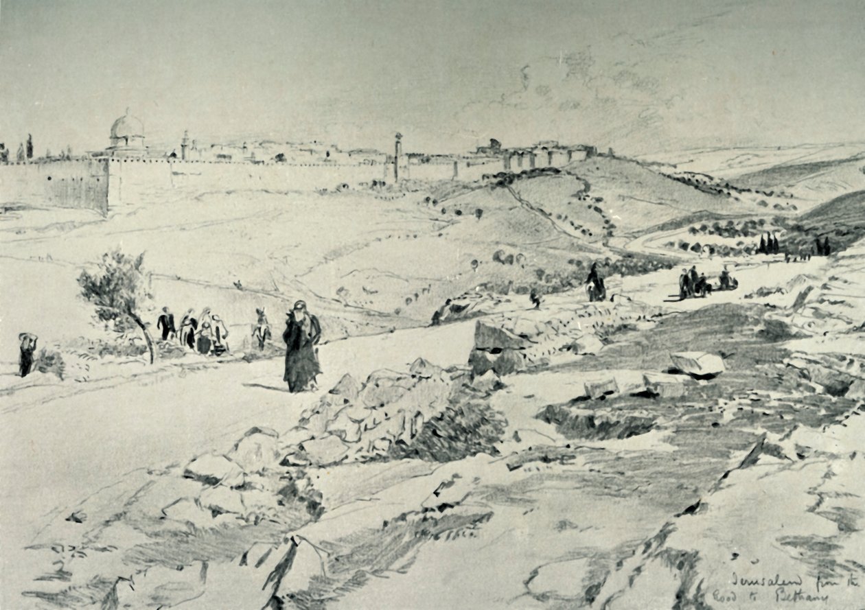 Jeruzalem, met de Weg van Bethanië, 1902 door John Fulleylove