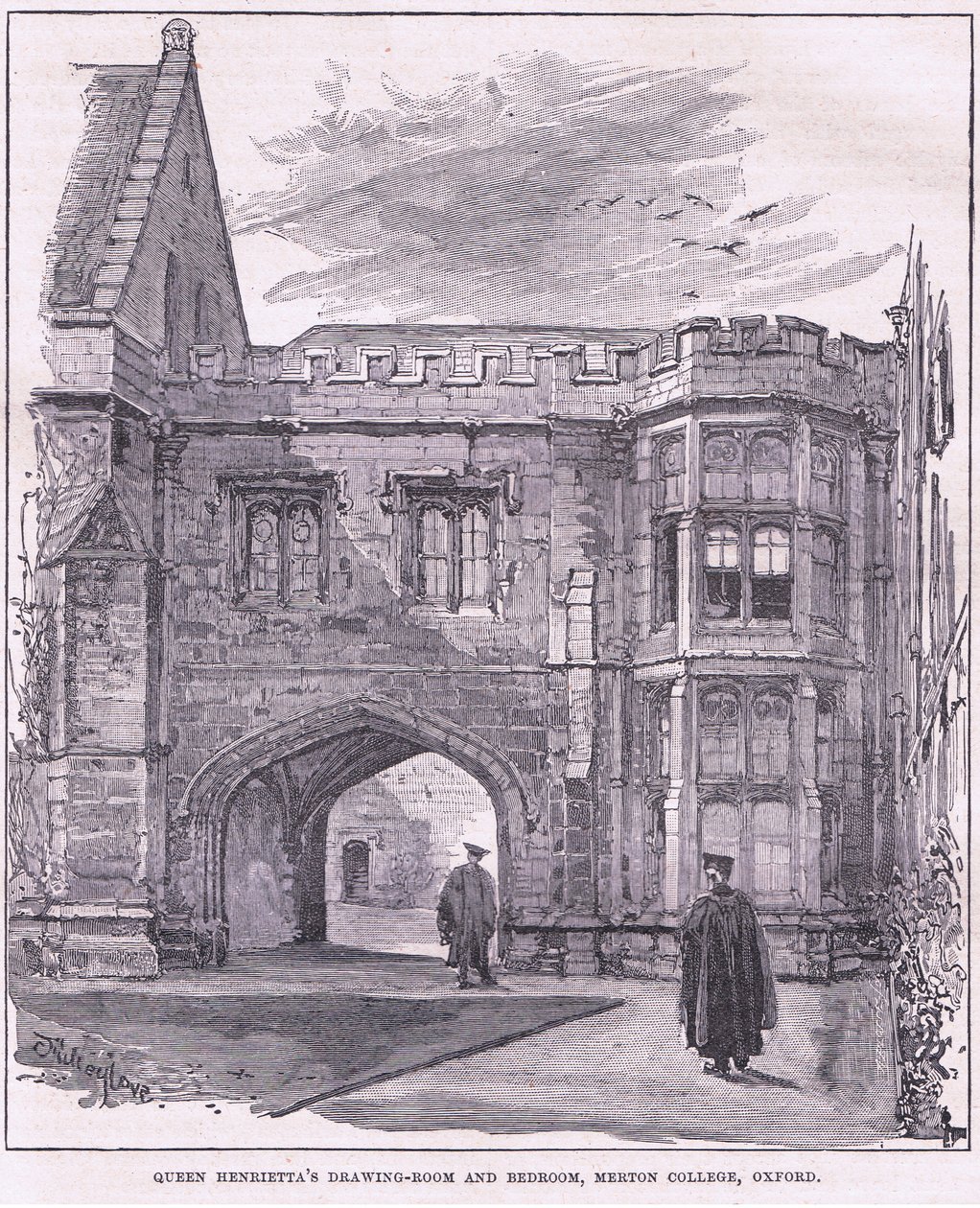 De tekenkamer en slaapkamer van Koningin Henrietta, Merton College, Oxford door John Fulleylove