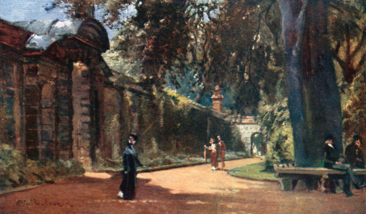 De botanische tuin (kleurenlitho) door John Fulleylove