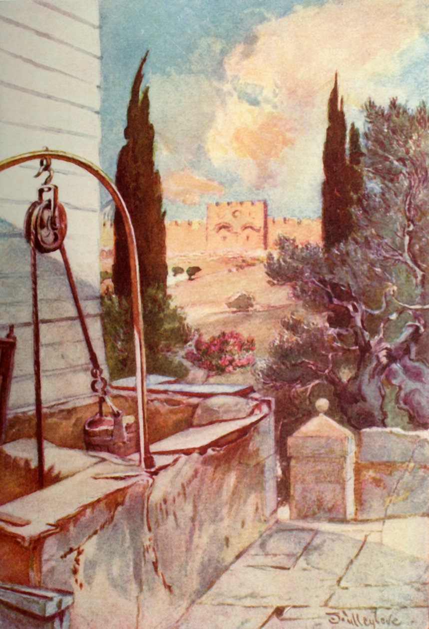 De Gouden of Mooie Poort vanuit de Tuin van Getsemane door John Fulleylove