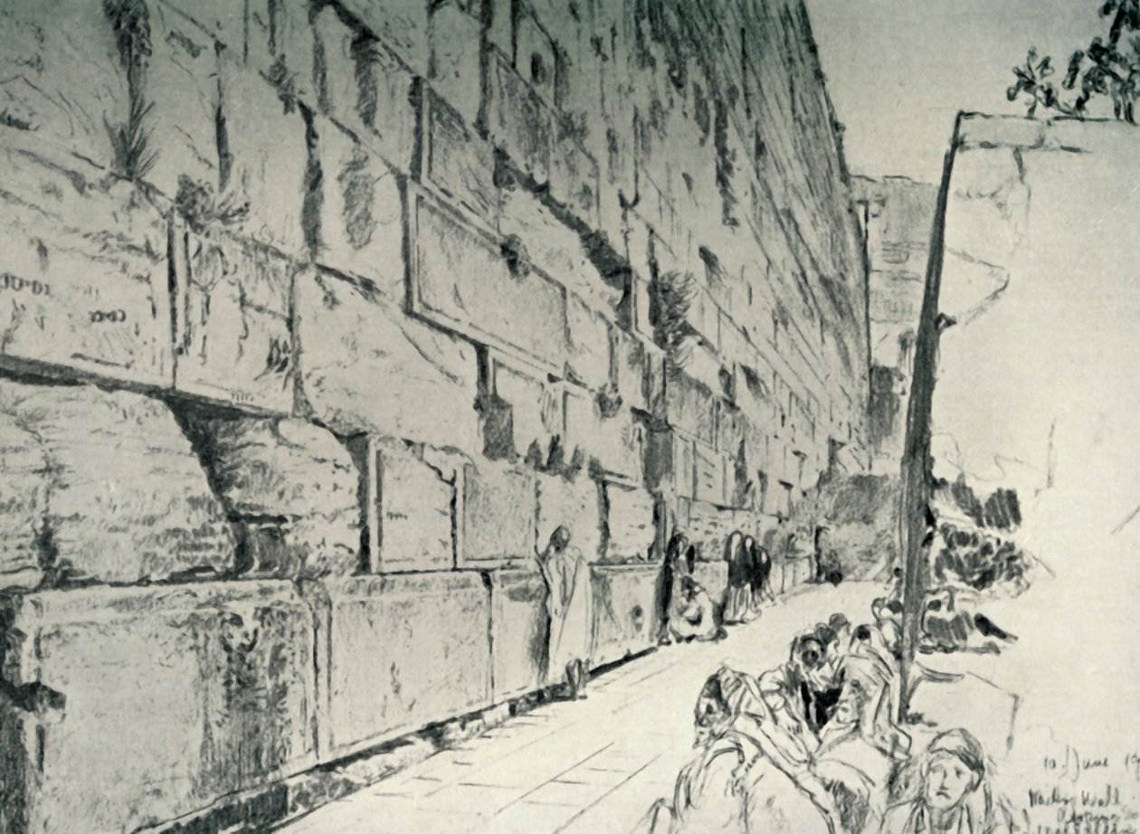 De Muur van de Klaagplaats, 1902 door John Fulleylove