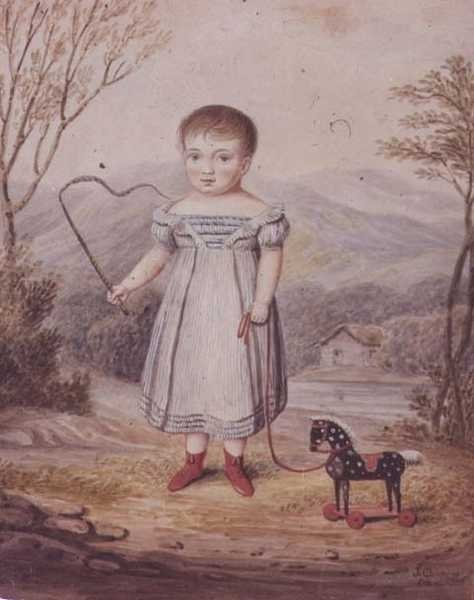 Meisje met een speelgoedpaard door John Gadsby Chapman
