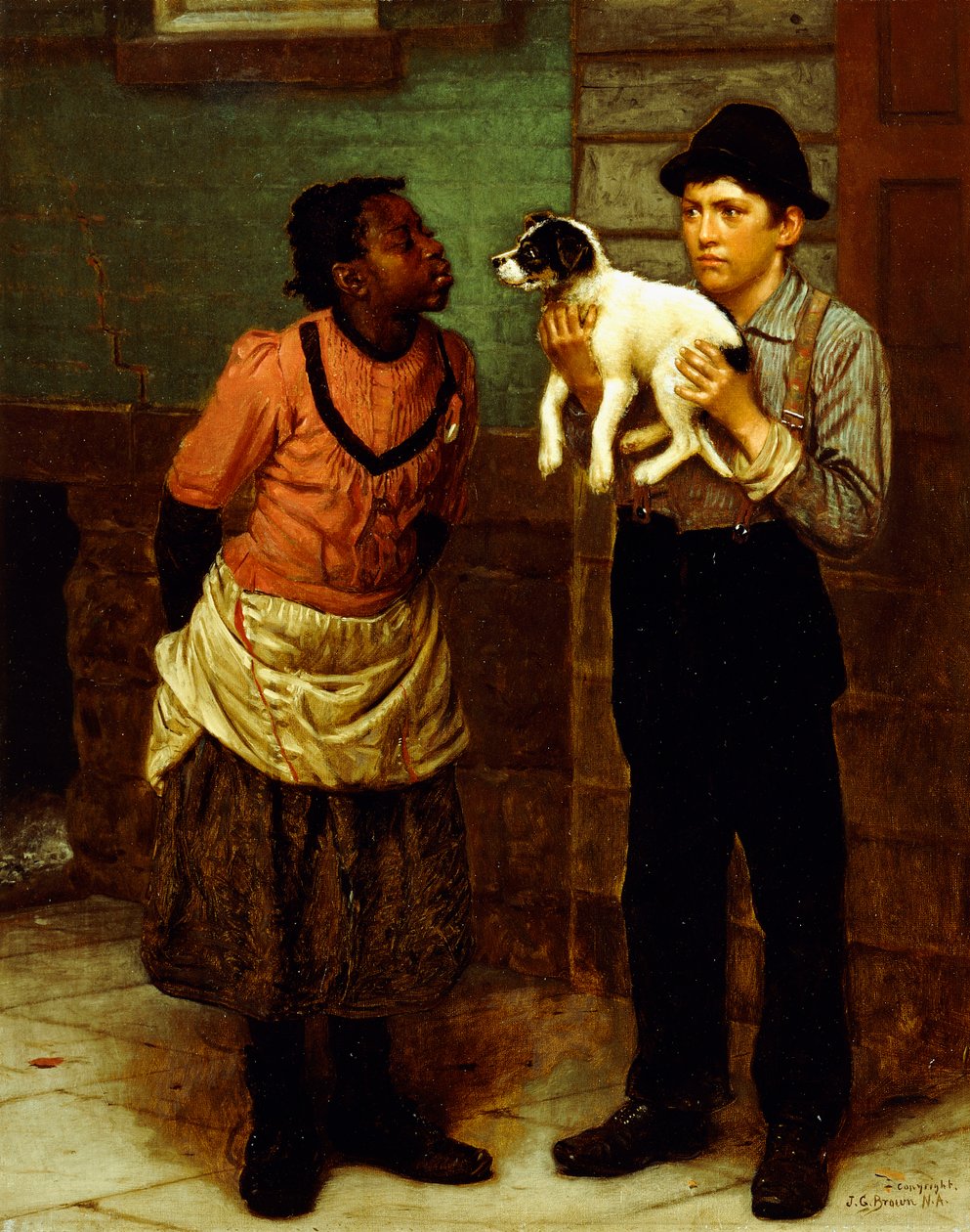 De nieuwe puppy door John George Brown