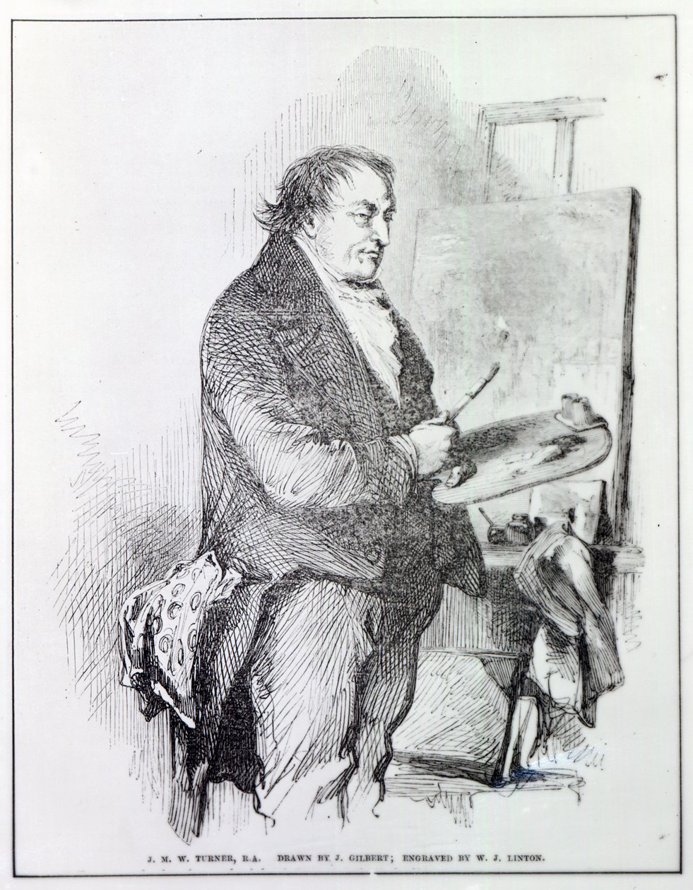 Joseph Mallord William Turner, gegraveerd door W.J. Linton, c.1837 door John Gilbert