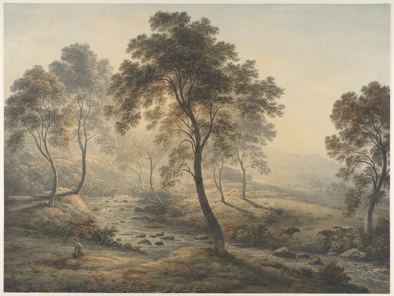 Vroege ochtend bij Loch Katrine in de Trossachs, Schotland door John Glover