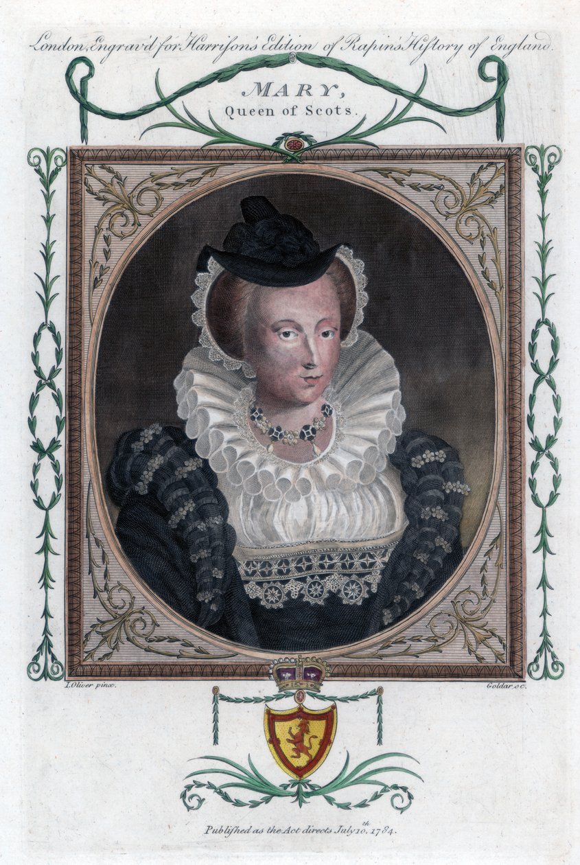 Maria I van Schotland, algemeen bekend als Mary, Queen of Scots, 1794 door John Goldar