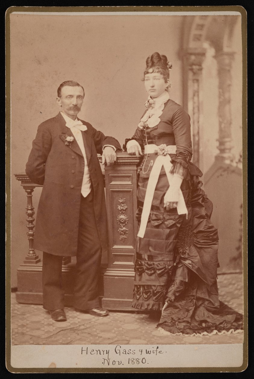 Portret van Henry Gass 1835-1884 en vrouw Emma Dibble, november 1880 door John Goldin