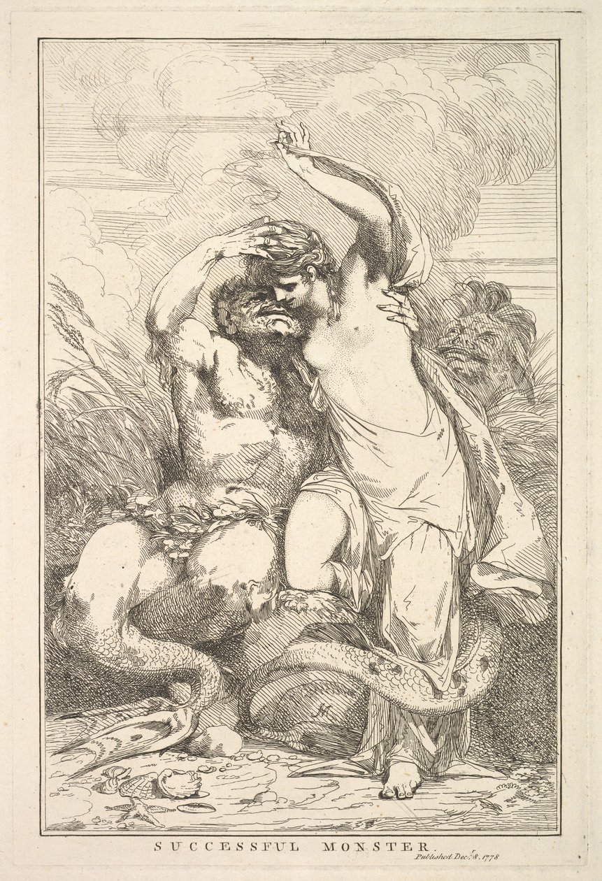 Succesvol Monster uit Vijftien Etsen Gewijd aan Sir Joshua Reynolds, 8 december 1778 door John Hamilton Mortimer