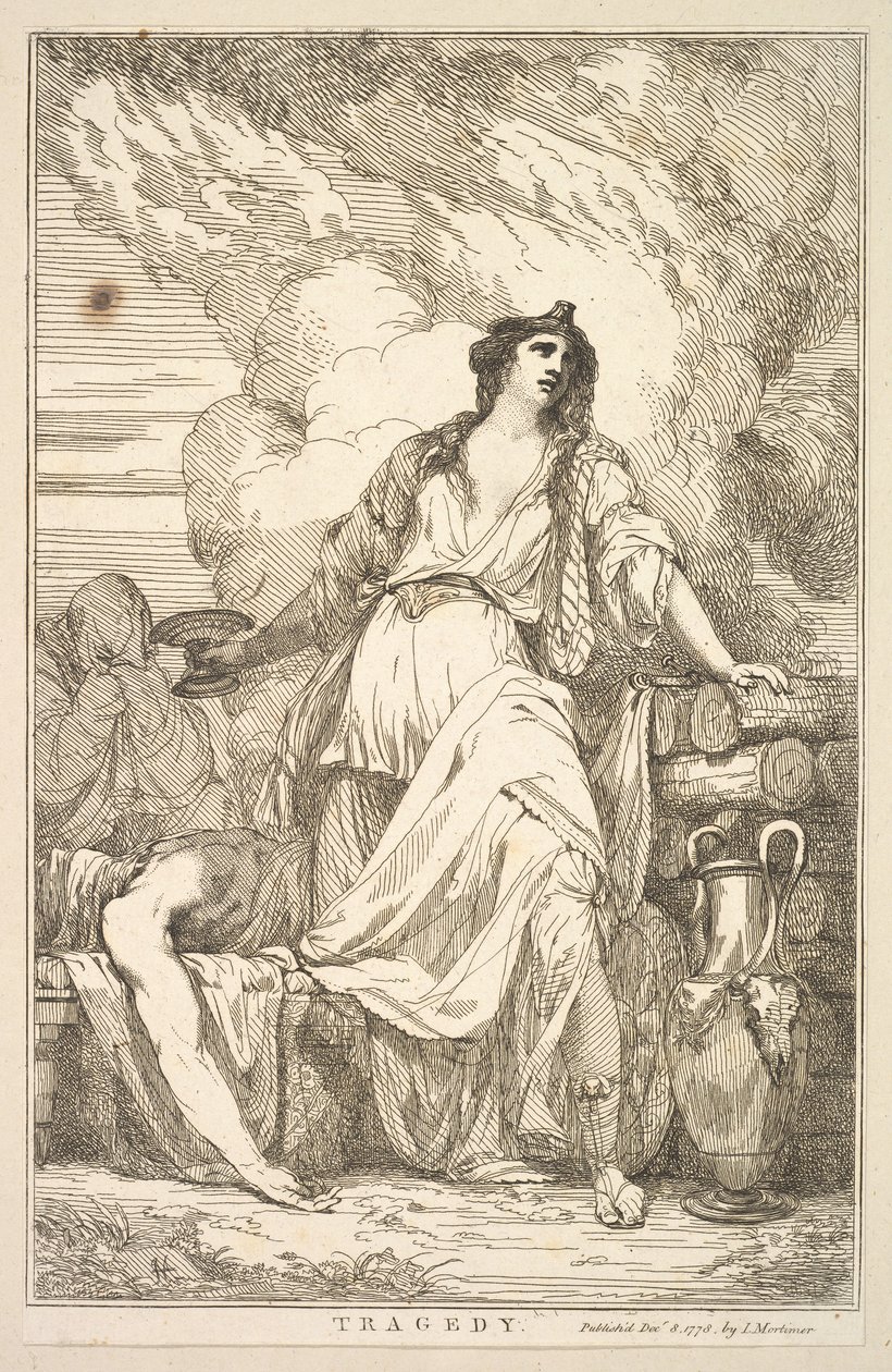 Tragedie uit Vijftien Etsen Gewijd aan Sir Joshua Reynolds, 8 december 1778 door John Hamilton Mortimer