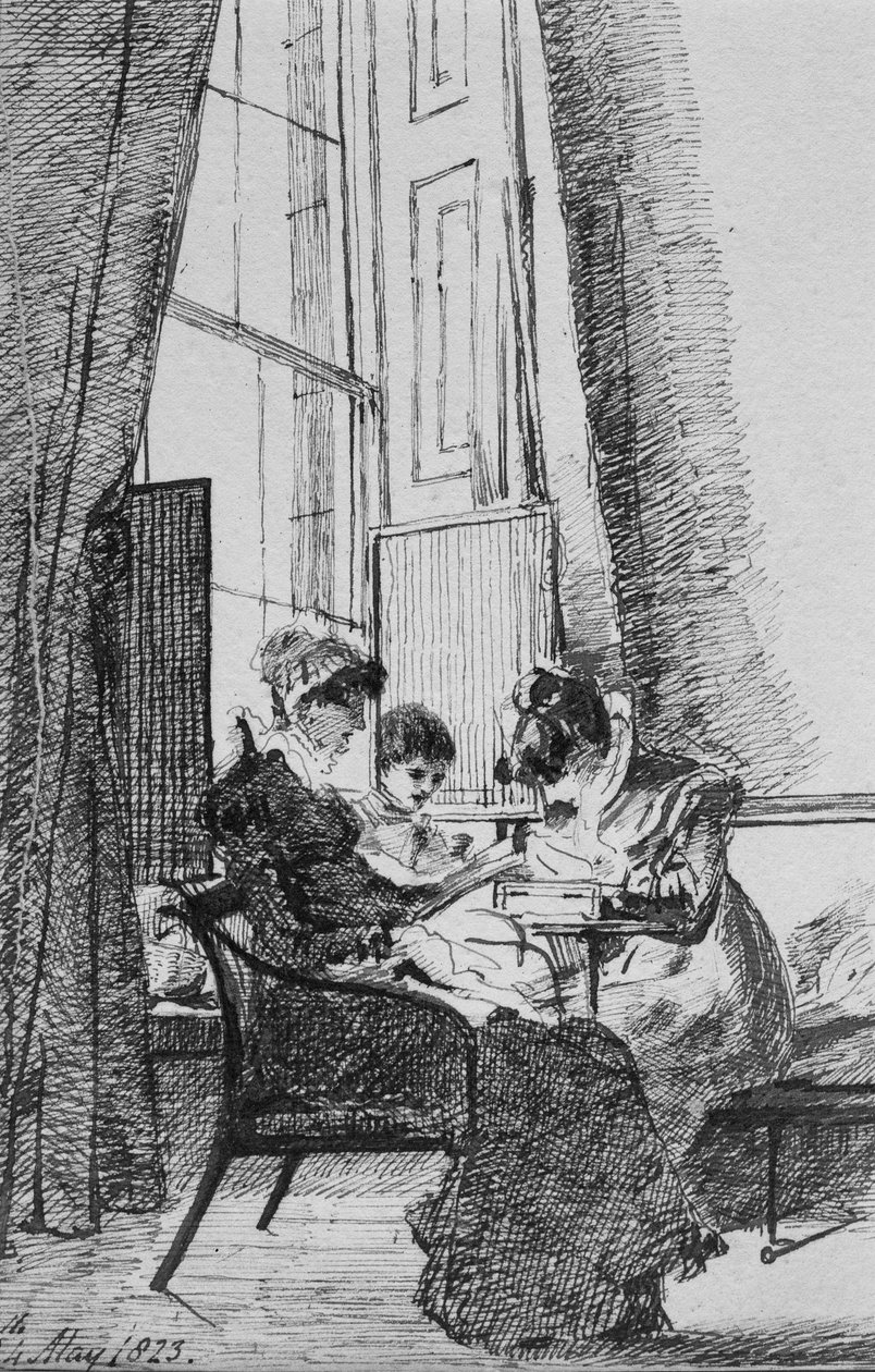 Drie Vrouwen in een Georgisch Interieur, 24 mei 1823 door John Harden