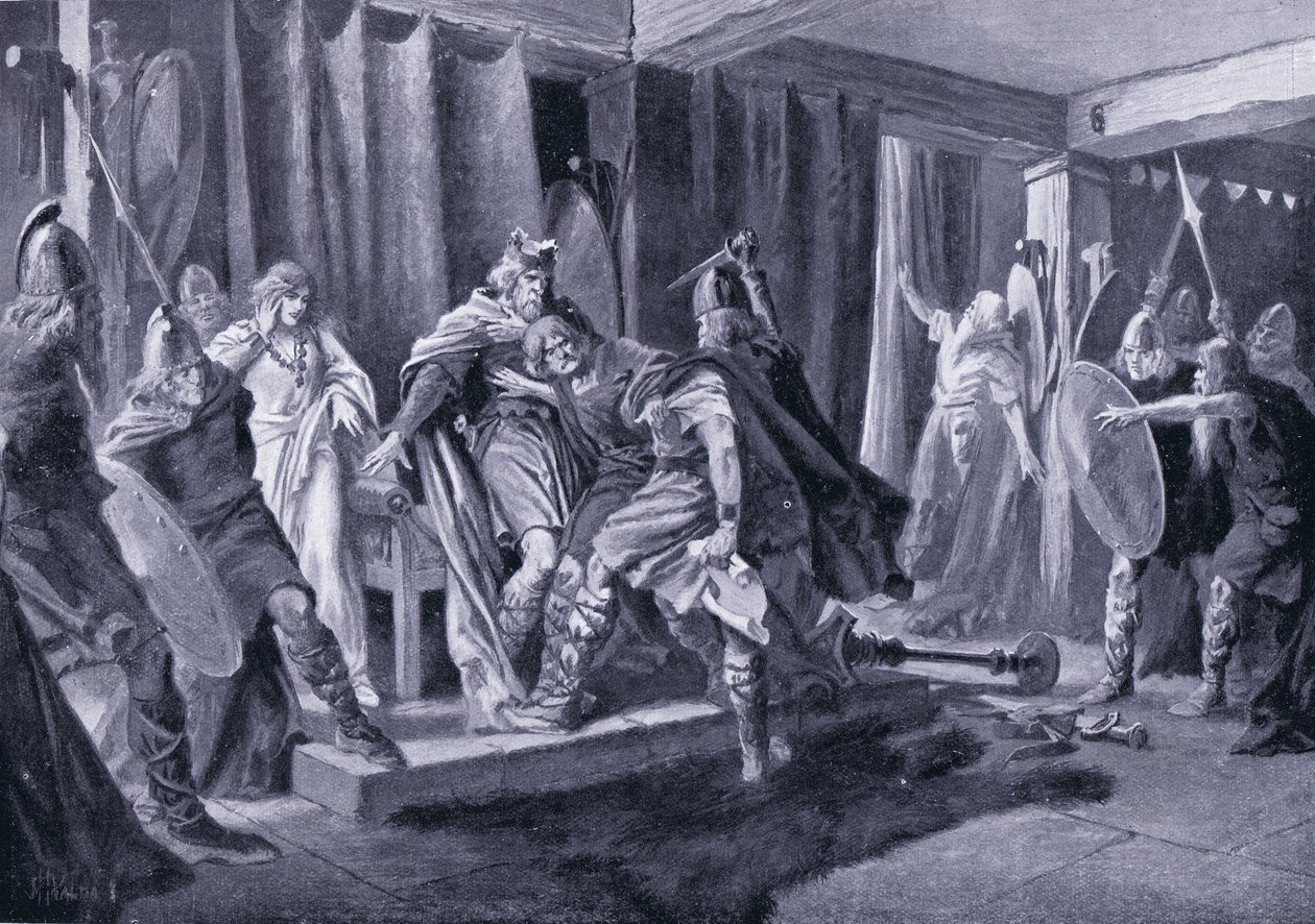 Poging tot moord op koning Edwin van Northumbria AD 626 door John Harris Valda