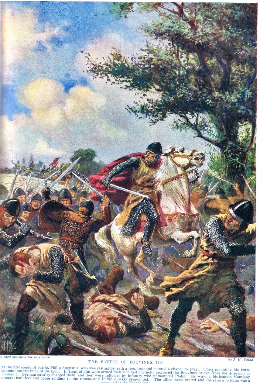 Slag bij Bouvines 1214, illustratie uit 
