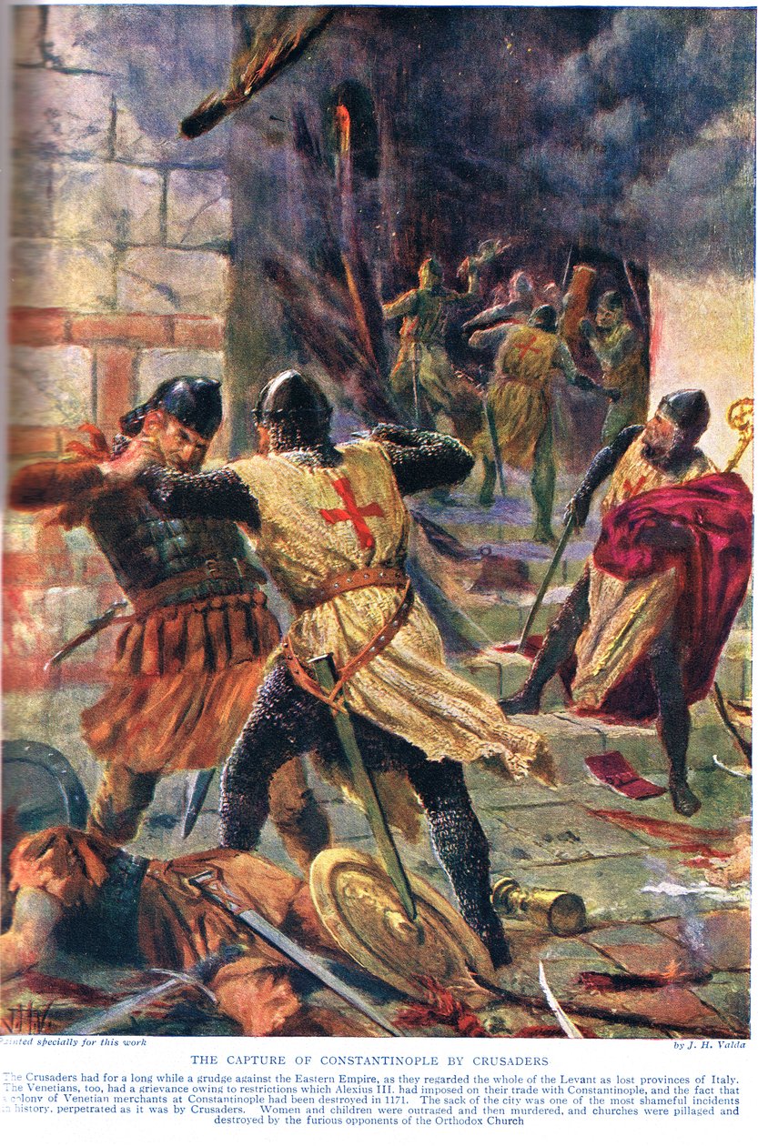De verovering van Constantinopel door kruisvaarders door John Harris Valda