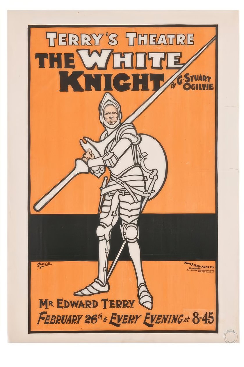 "Terrys Theatre. De Witte Ridder" / J. Hassall / Poster, 1898 door John Hassall