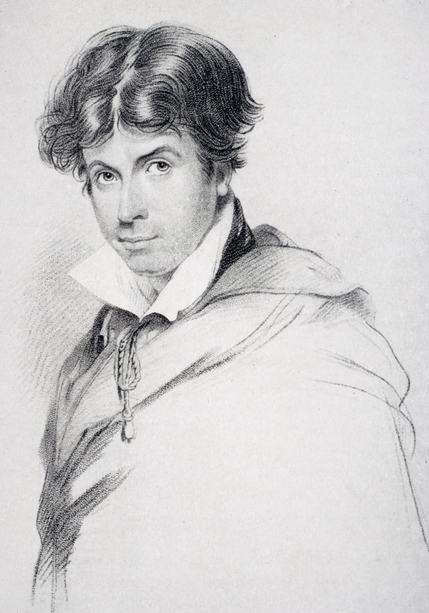 James Henry Leigh Hunt (1784-1859) op 44-jarige leeftijd, gegraveerd door Henri Meyer (1844-99) uit 