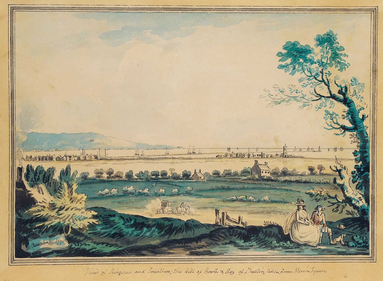 Uitzicht op Ringsend vanaf Merrion Square, Dublin door John Henry Campbell