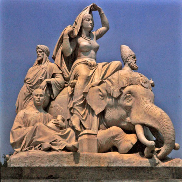Azië, beeldengroep van het Albert Memorial door John Henry Foley