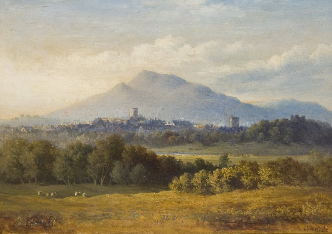 Abergavenny (Olieverf op karton) door John Henry Mole