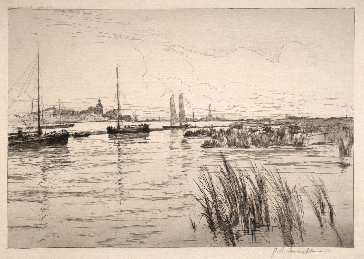 Nederlandse Dijken door John Henry Twachtman