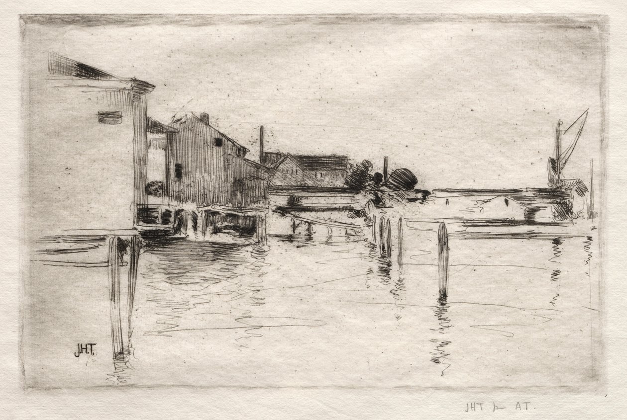 De Dok, Bridgeport, Connecticut door John Henry Twachtman
