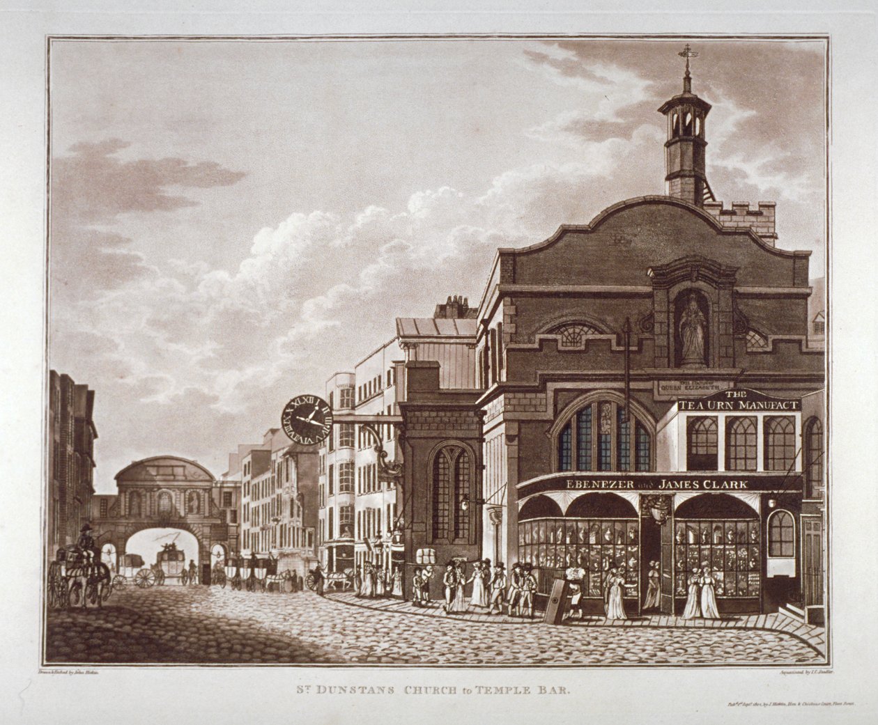 Fleet Street van St Dunstan in the West tot Temple Bar, City of London door John Hickin