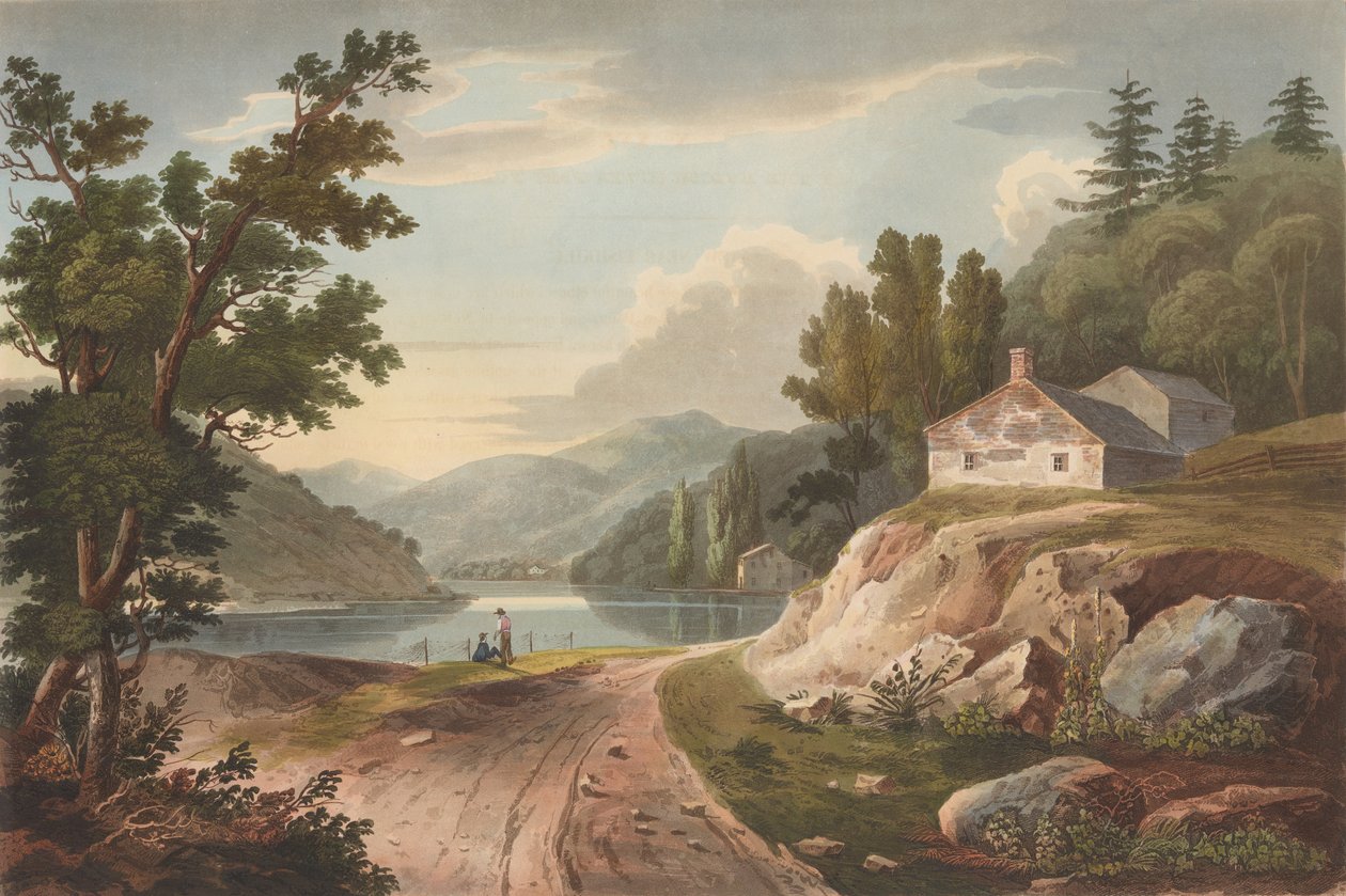 Uitzicht bij Fishkill nr. 17 van The Hudson River Portfolio, 1823-24 door John Hill
