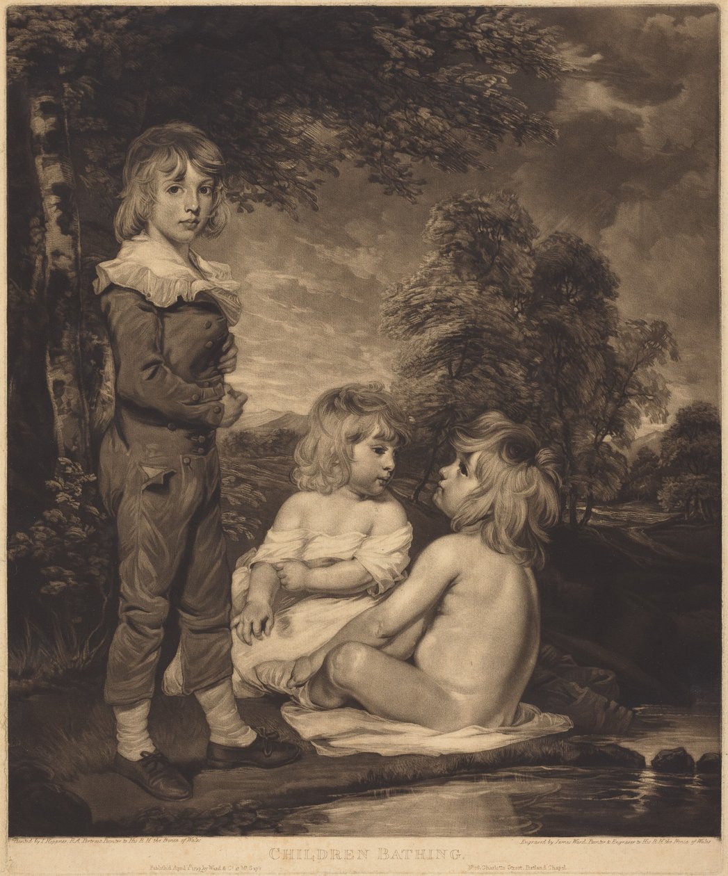 Badende kinderen (De kinderen Hoppner) door John Hoppner