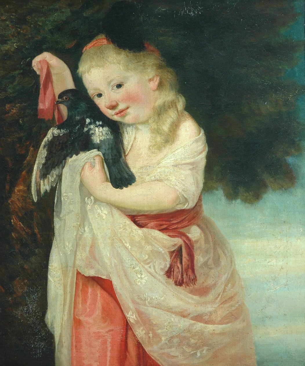Meisje met een vogel door John Hoppner