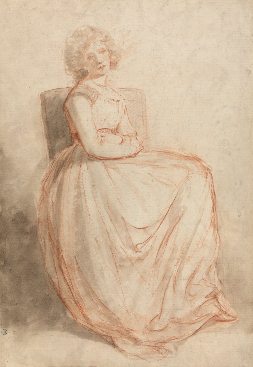 Studie van een zittende vrouw door John Hoppner