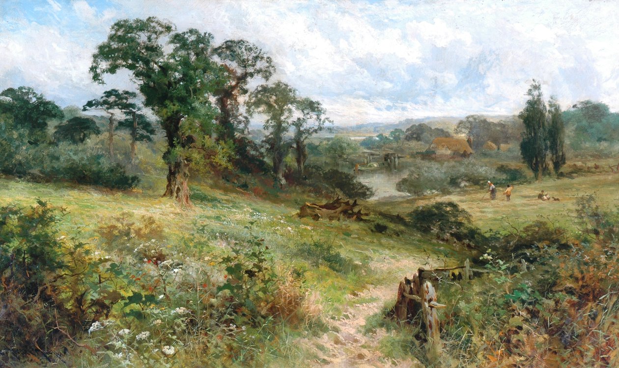 Shiplake aan de Theems vanaf Wargrave Hills door John Horace Hooper