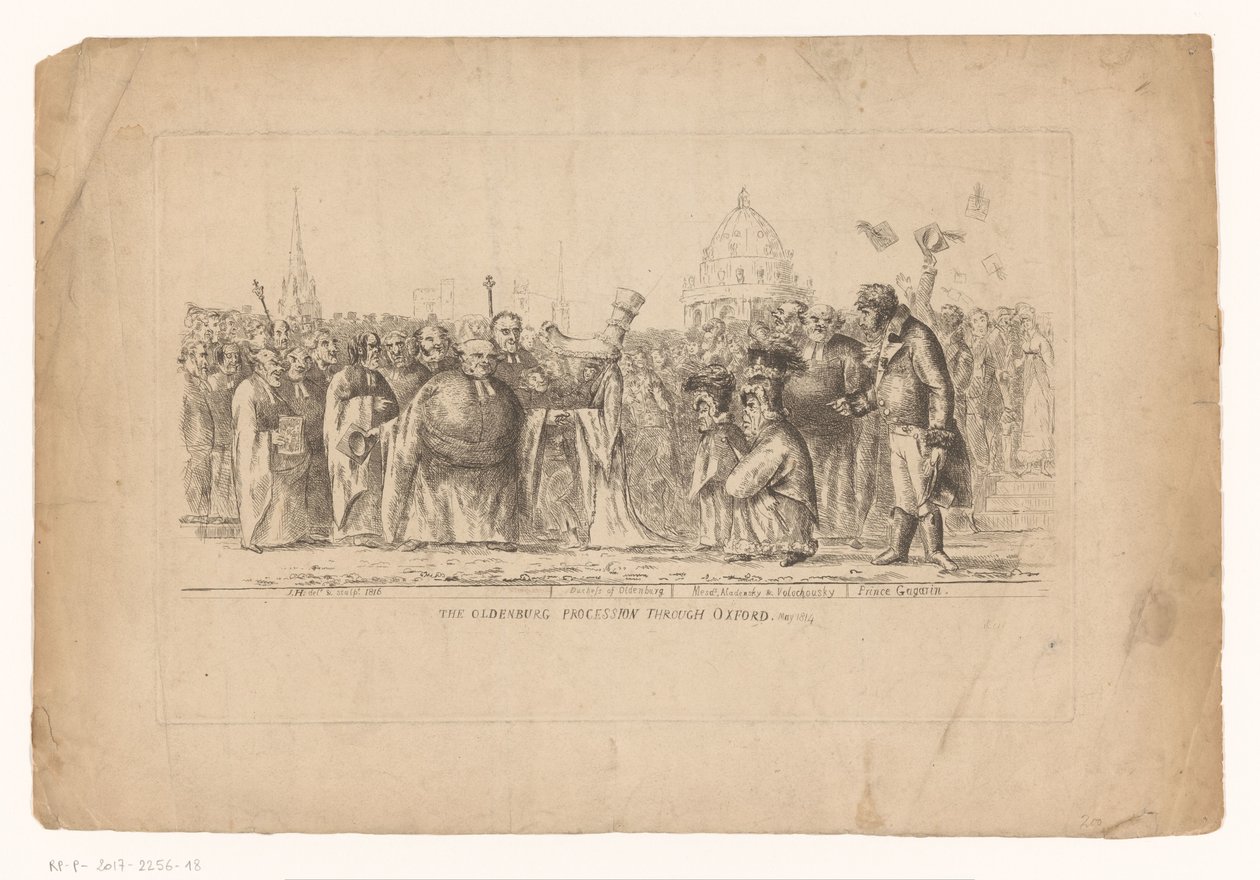 Catharina Paulowna van Rusland in Oxford, 1814 door John Hughes