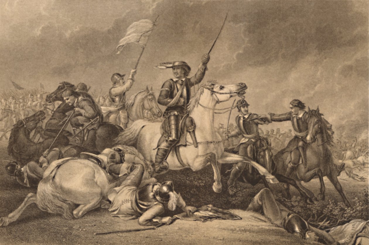 Cromwell bij de Slag om Marston Moor door John J Crew