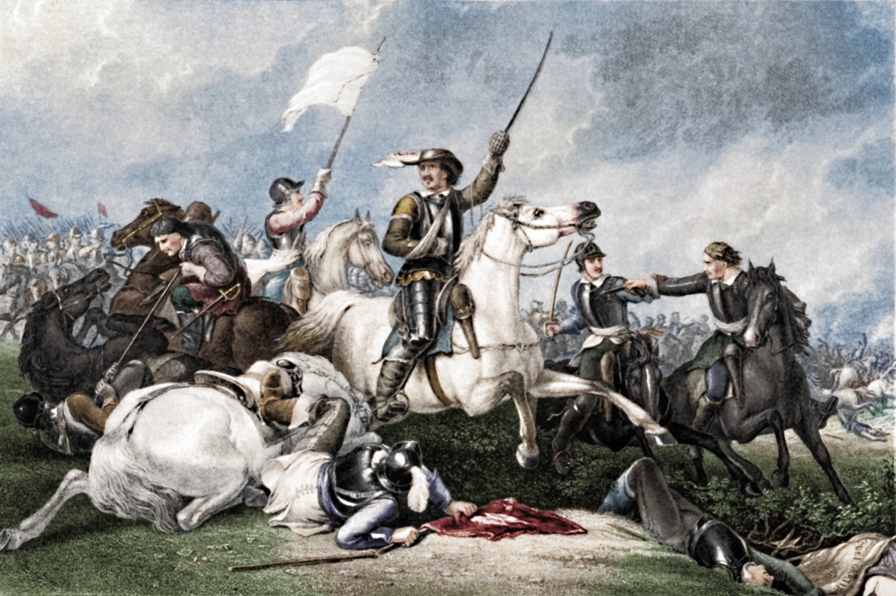 Cromwell bij de Slag om Marston Moor, 1886 door John J Crew
